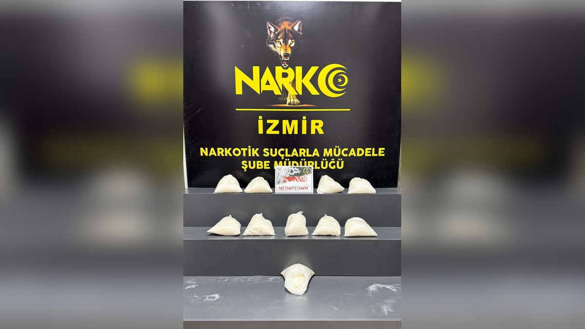 Menemen'de 10 kilo metamfetamin ele geçirildi