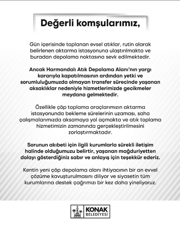 Konak Belediyesi Açıklama