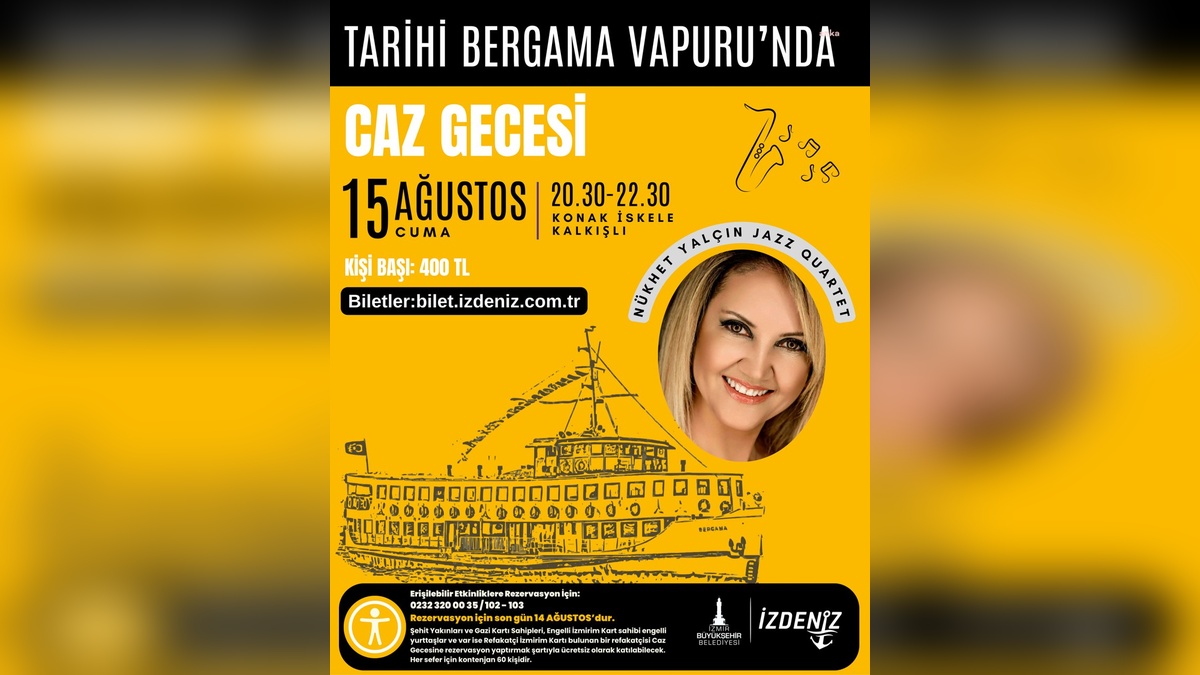 İZDENİZ'in Tarihi Bergama Vapuru'nda Nükhet Yalçın caz gecesi