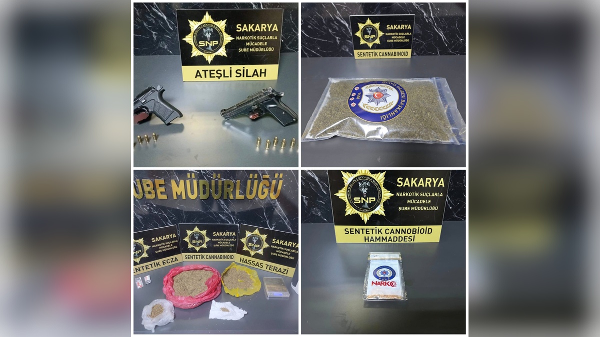 Sakarya'da uyuşturucu operasyonu: 54 gözaltı, çok sayıda uyuşturucu ve silah ele geçirildi