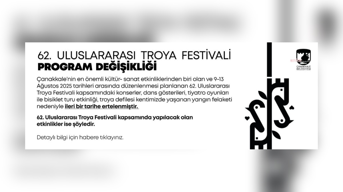 Çanakkale'deki yangın: 62. Uluslararası Troya Festivali'ndeki birçok etkinlik ertelendi
