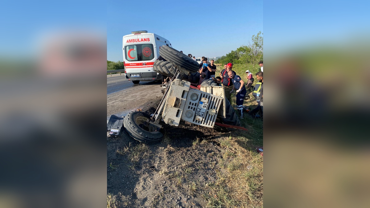 Karacabey'de traktör kazası: 1 yaralı