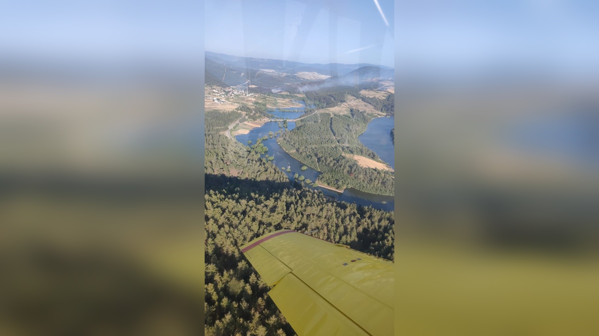 Orhaneli'nde orman yangınına karadan müdahale sürüyor