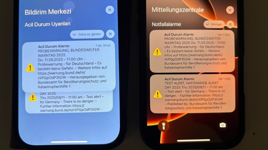 Almanya’da acil durum tatbikatı: Uyarı sirenleri çaldı, cep telefonlarına mesaj gönderildi