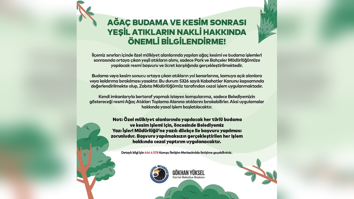 Kartal Belediyesi: Yeşil atıkların usulüne uygun bertarafı şart